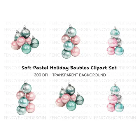 Christmas Ornament Stacks Clipart Bundle
