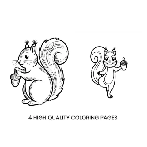 Cute Squirrelsfor Kids Coloring Books