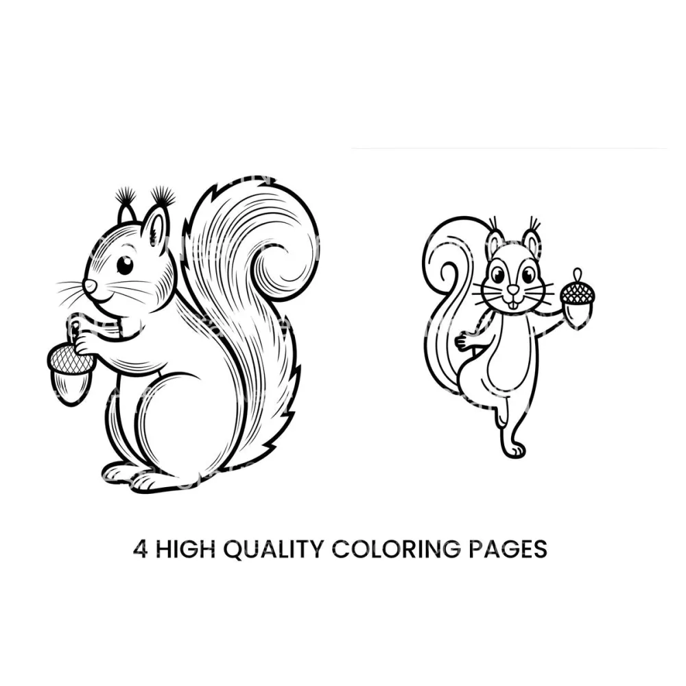 Cute Squirrelsfor Kids Coloring Books