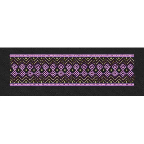 Floral Border Purple Dot Flower Embroidery Design