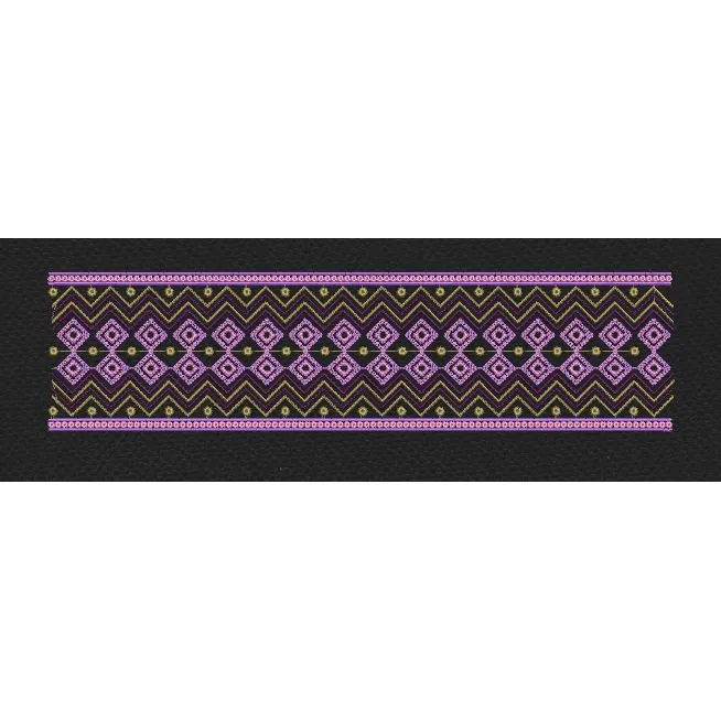 Floral Border Purple Dot Flower Embroidery Design