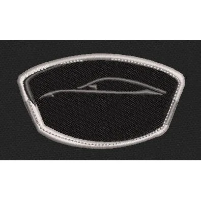 Sleek Sportscar Silhouette Patch Black & Silver Embroidery Design