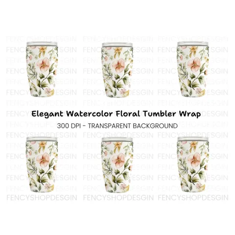Floral Tumbler Clipart Bundle