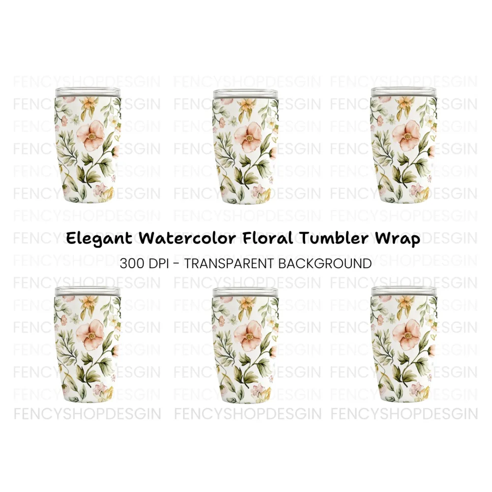 Floral Tumbler Clipart Bundle