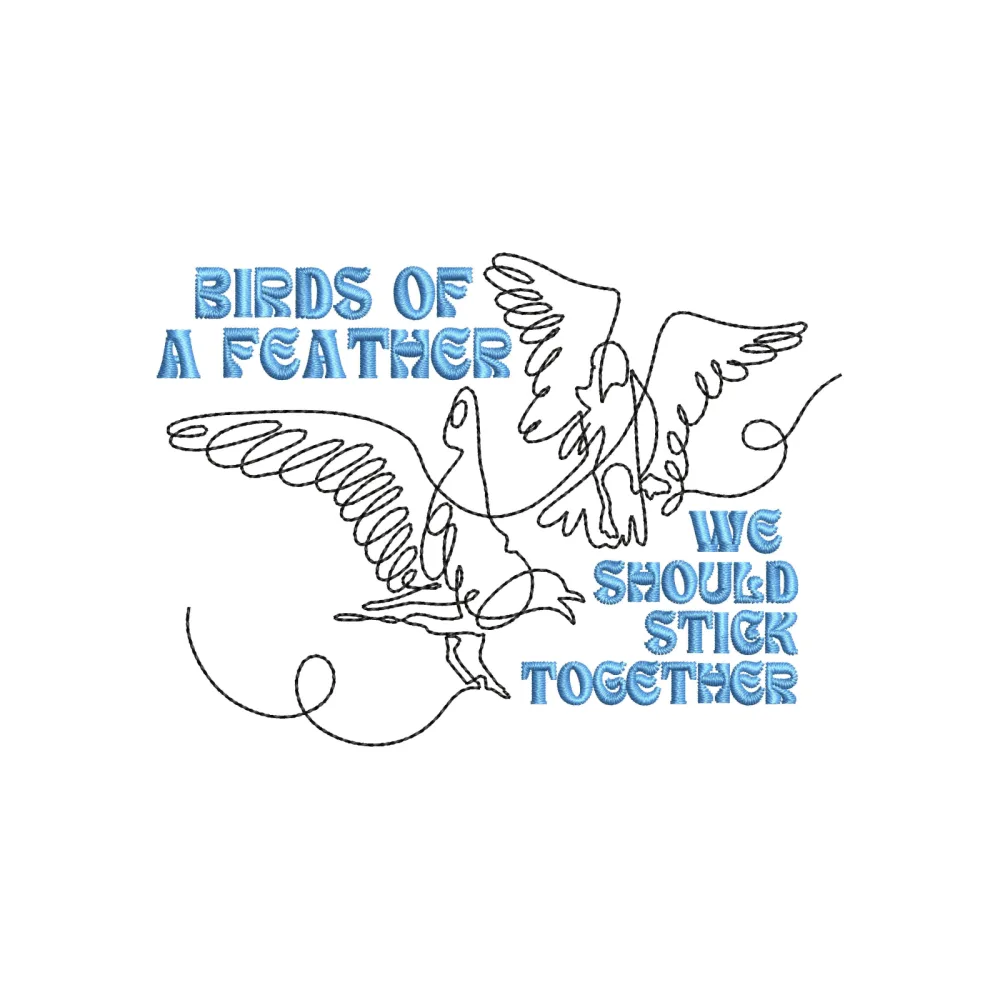 Birds Feather Embroidery Design