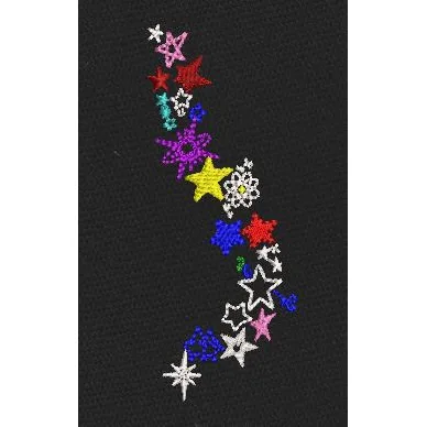 Stars In Multi Colours Embroidery Design