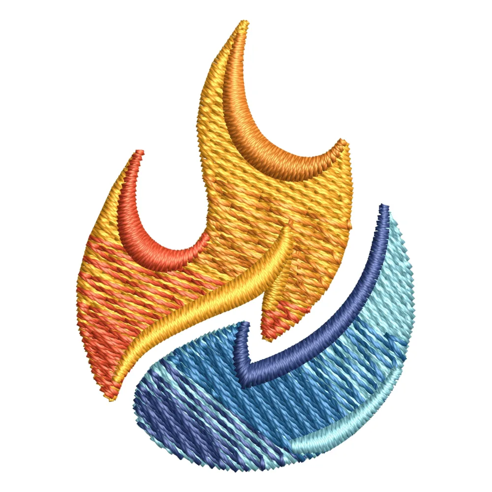 Heat Flame Embroidery Design