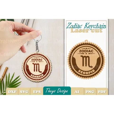 Zodiac Keychain SVG Bundle