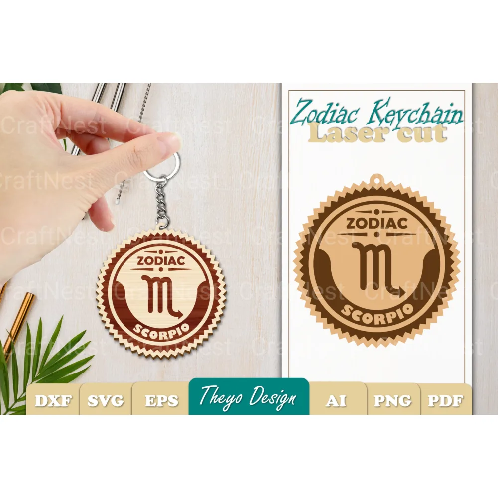 Zodiac Keychain SVG Bundle