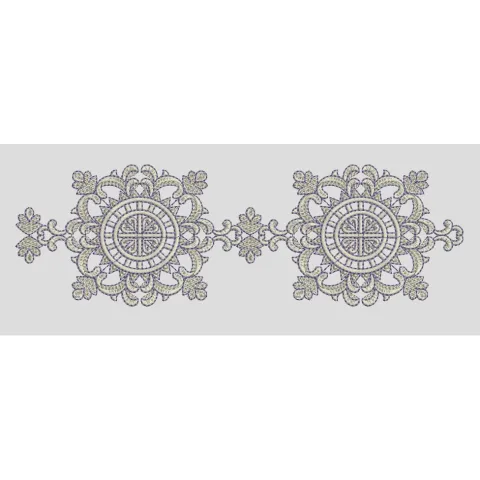 Ornate Circle Medallion Scrollwork Embroidery Design