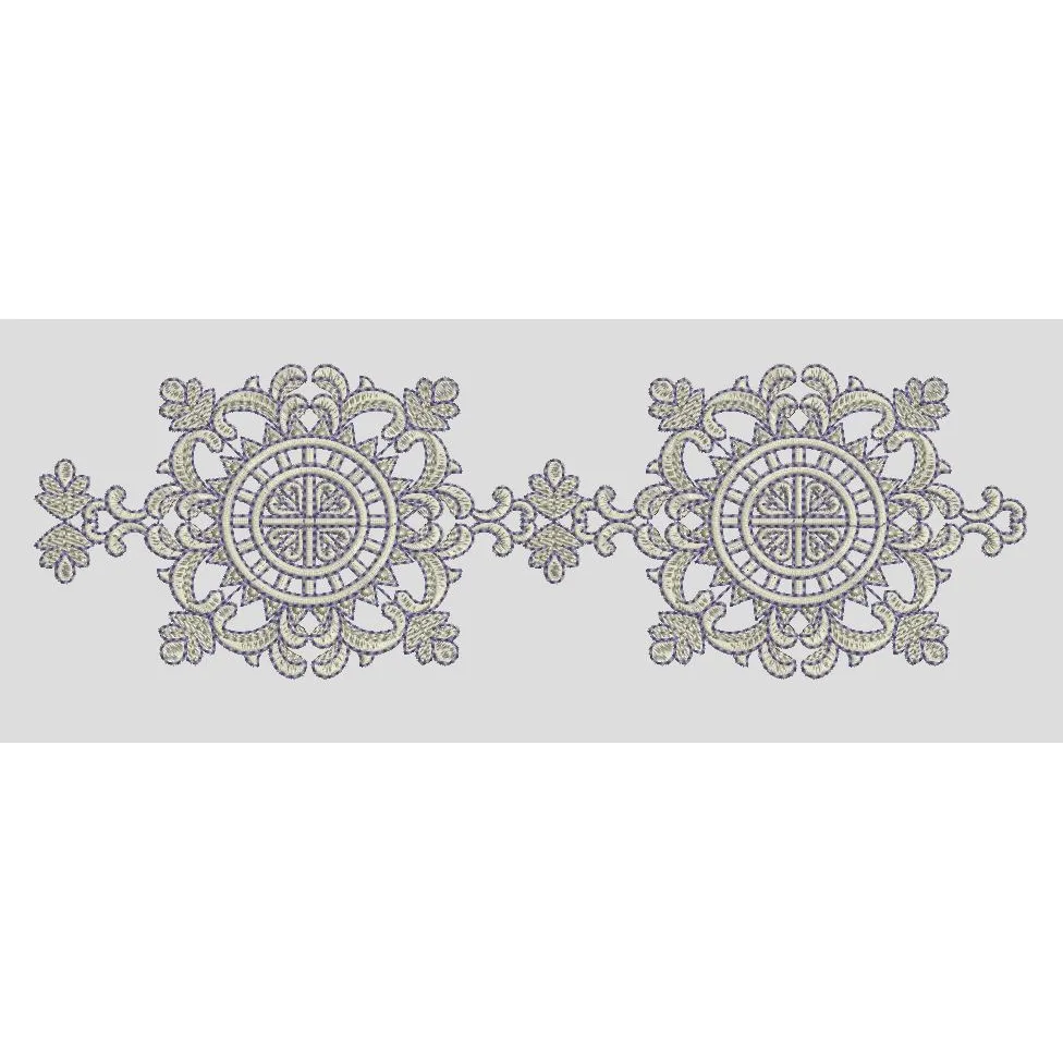 Ornate Circle Medallion Scrollwork Embroidery Design