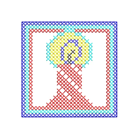 Candle Cross Stitch Embroidery Design