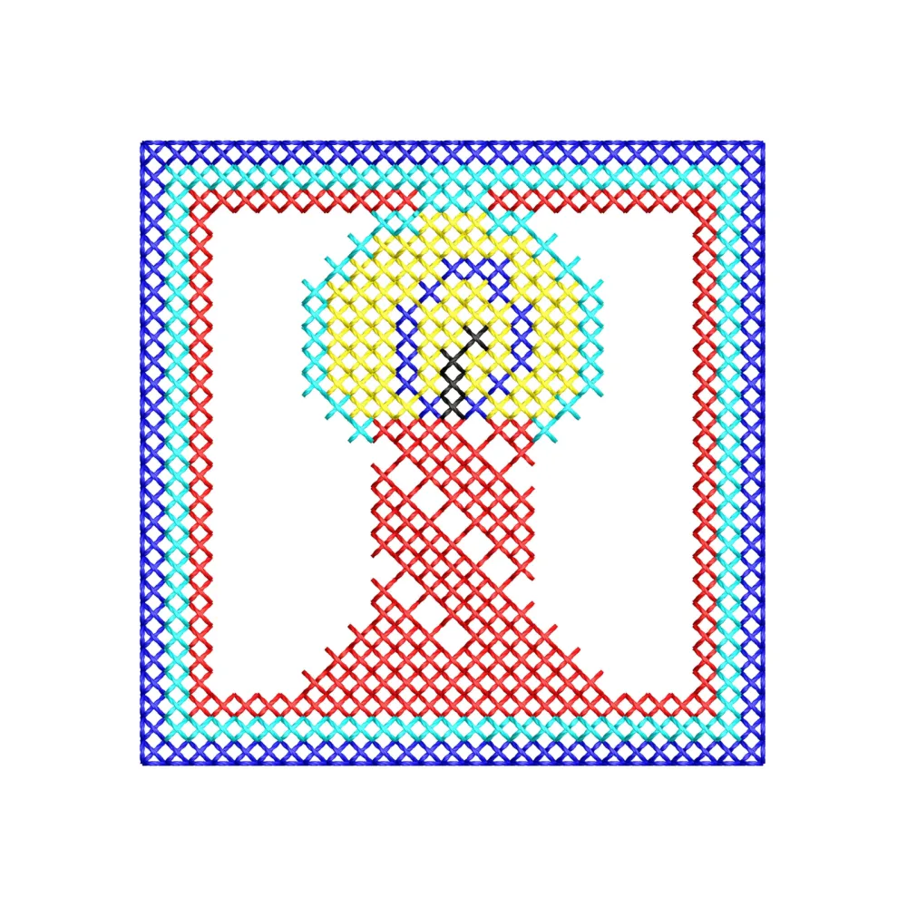 Candle Cross Stitch Embroidery Design