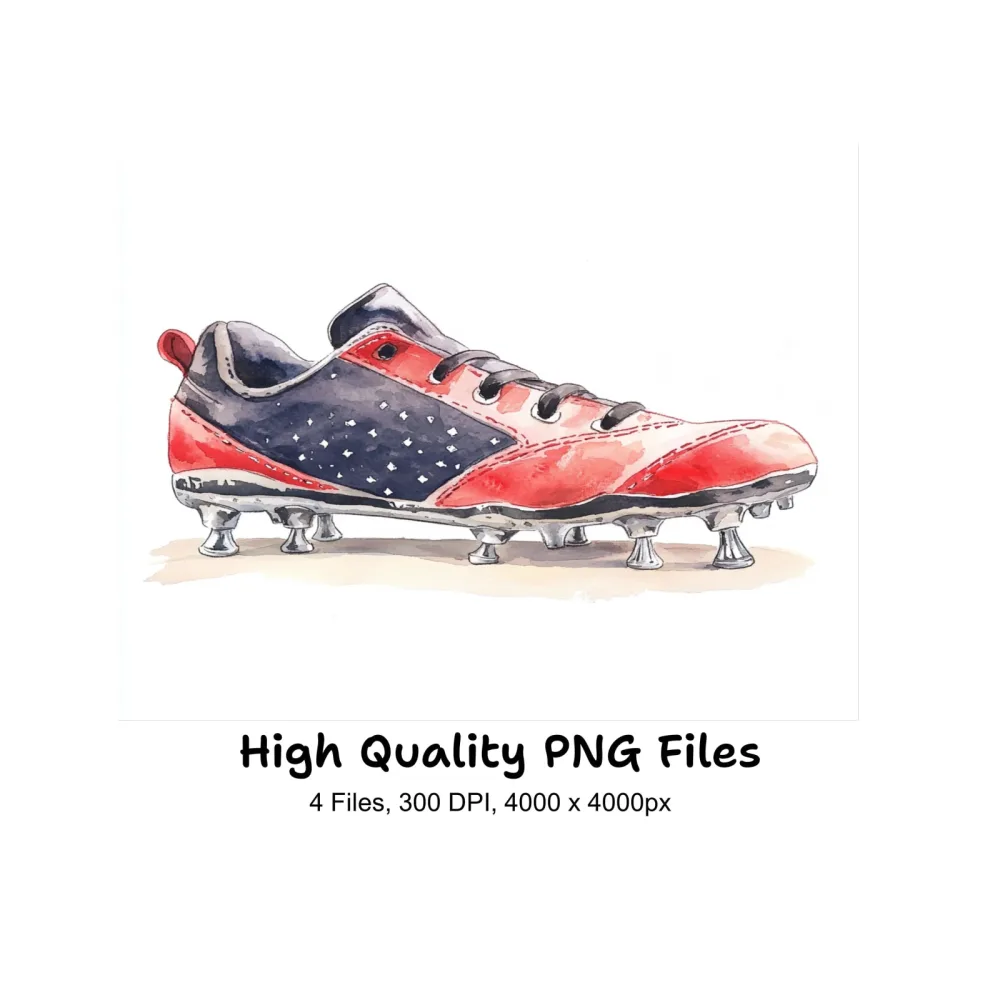 Vibrant Red Football Cleats Clipart Bundle
