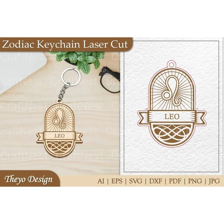 Zodiac Keychain SVG Bundle