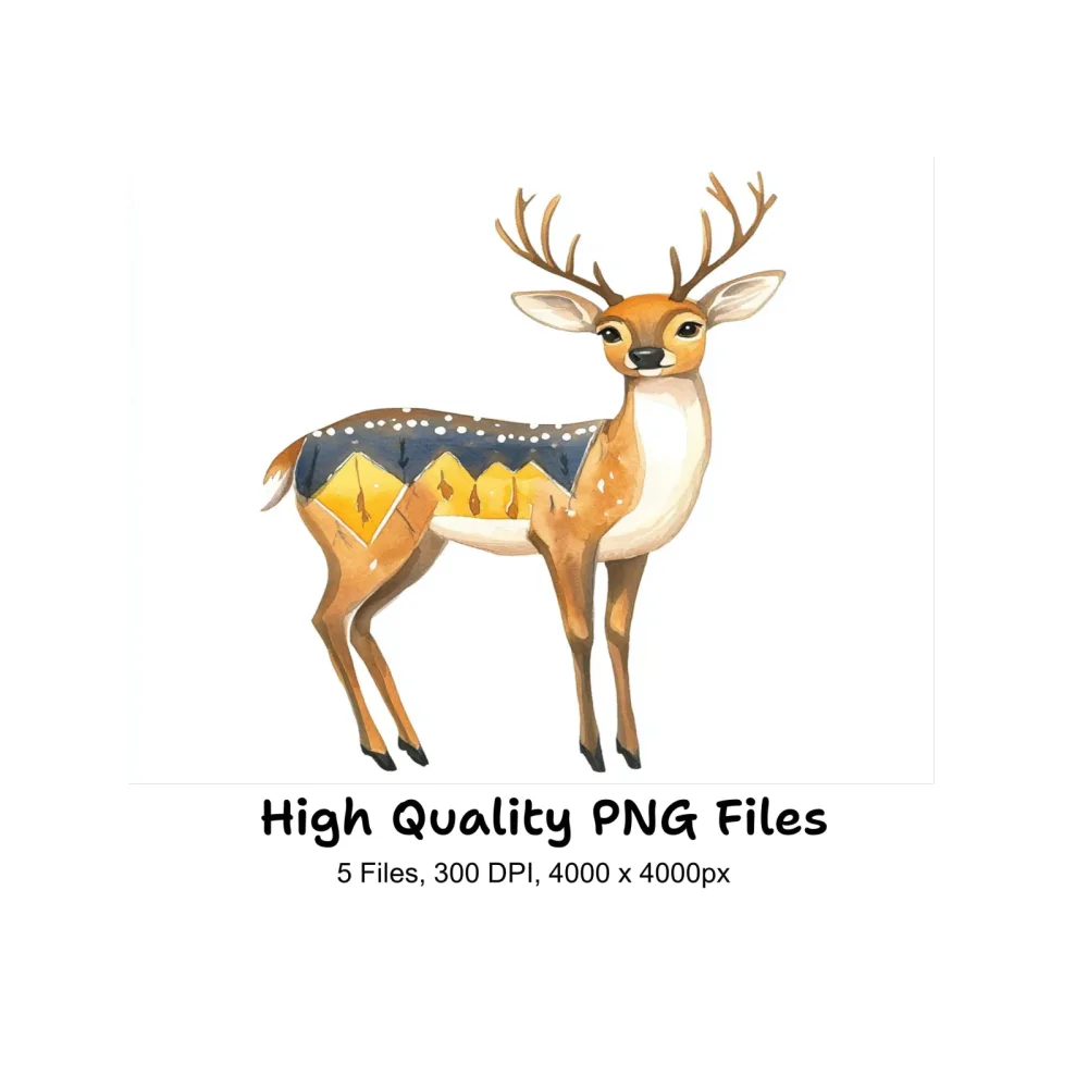Geometric Deer Clipart Bundle