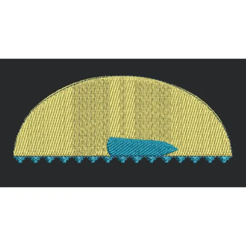 Serrated Crescent Motif Embroidery Design