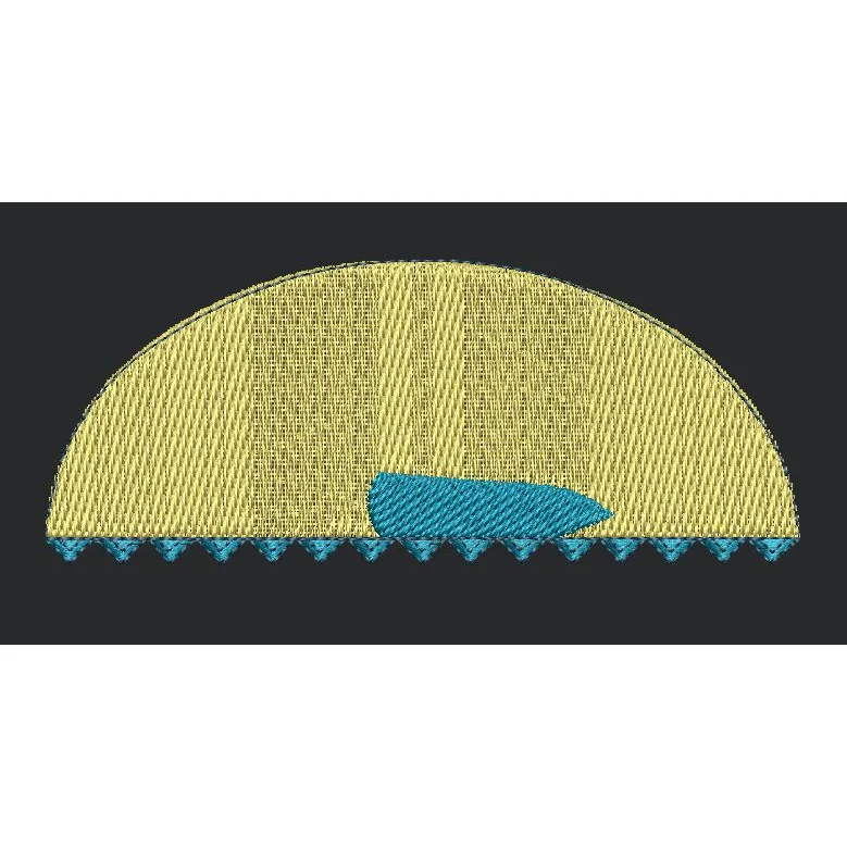 Serrated Crescent Motif Embroidery Design
