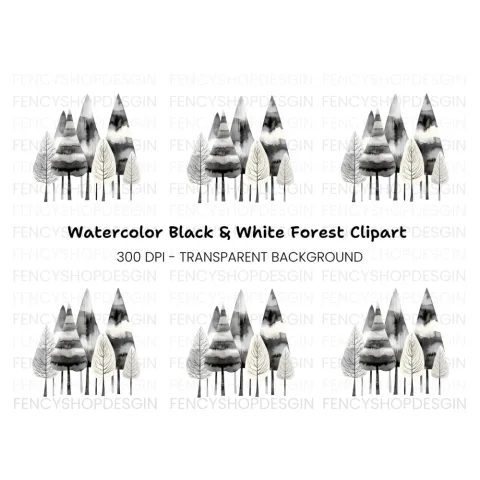 Forest Trees Clipart Bundle