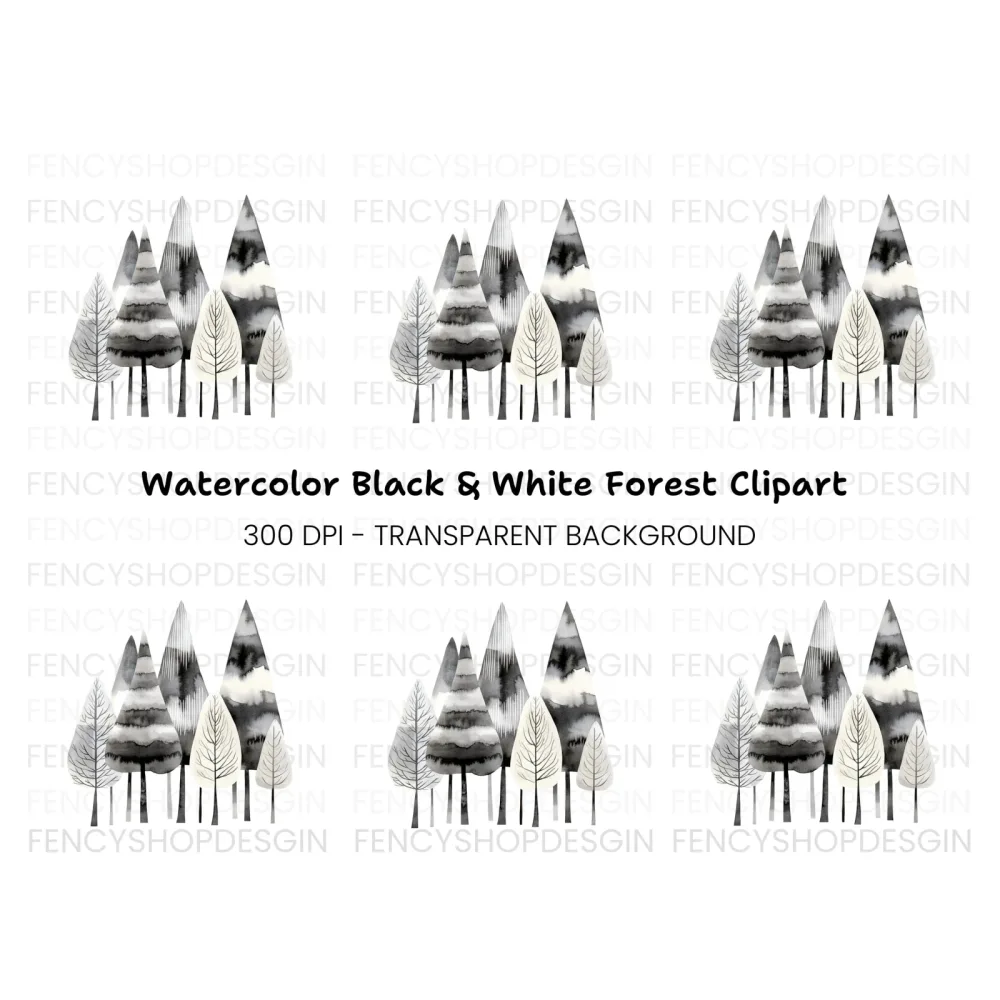 Forest Trees Clipart Bundle