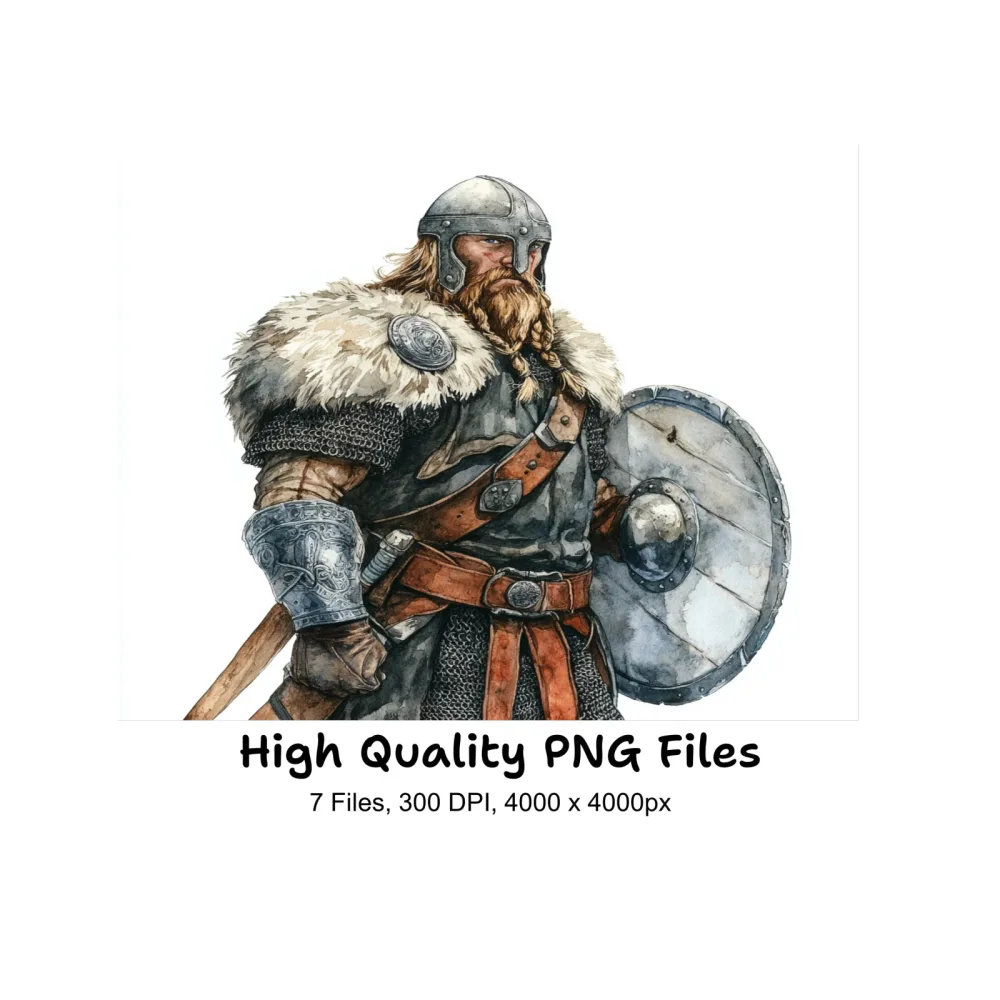 Norsemen With Shields Clipart Bundle