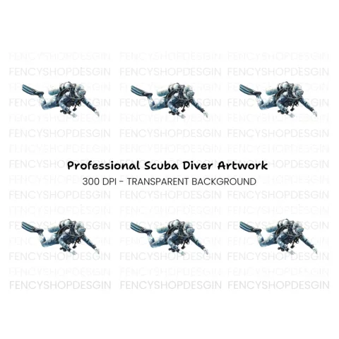Scuba Diver Underwater Adventure Clipart Bundle