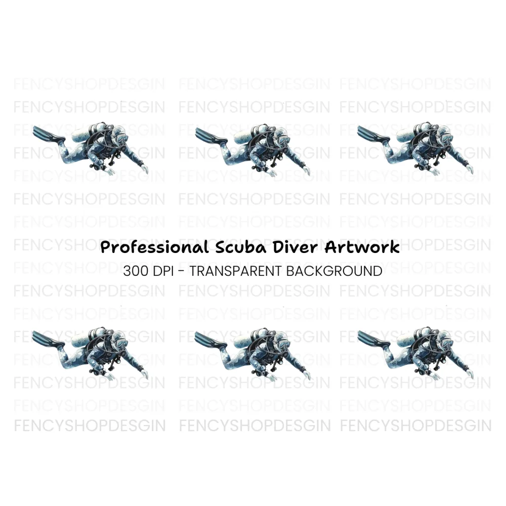 Scuba Diver Underwater Adventure Clipart Bundle