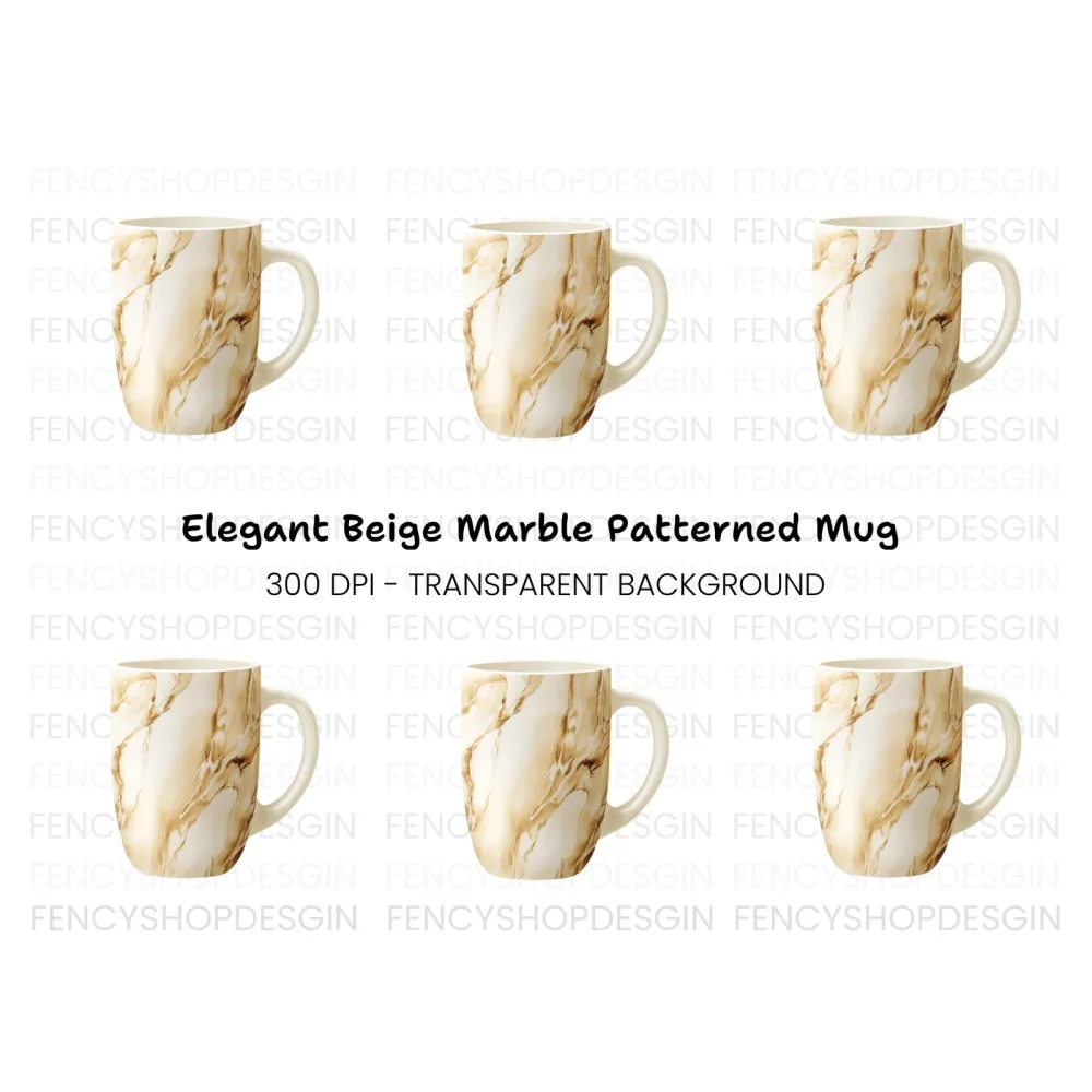 Coffee Brown Marble Clipart Bundle