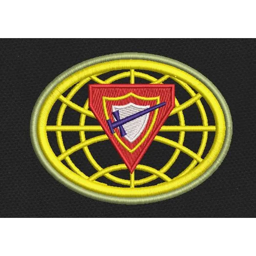 Shield Emblem Yellow, Red & Purple Embroidery Design
