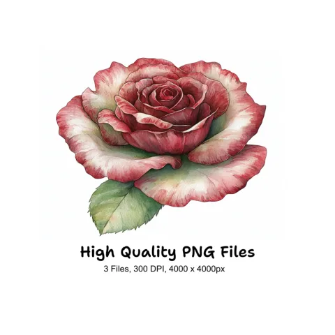 Rich Red Rose Clipart Bundle