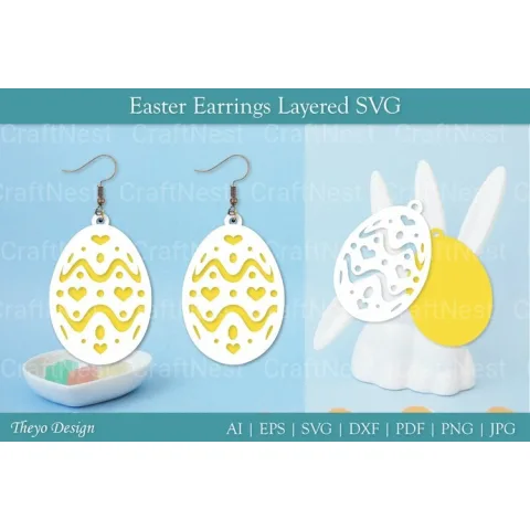 Easter Egg Earrings SVG Bundle