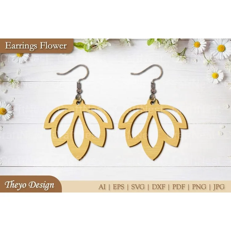Flower Earrings SVG Bundle