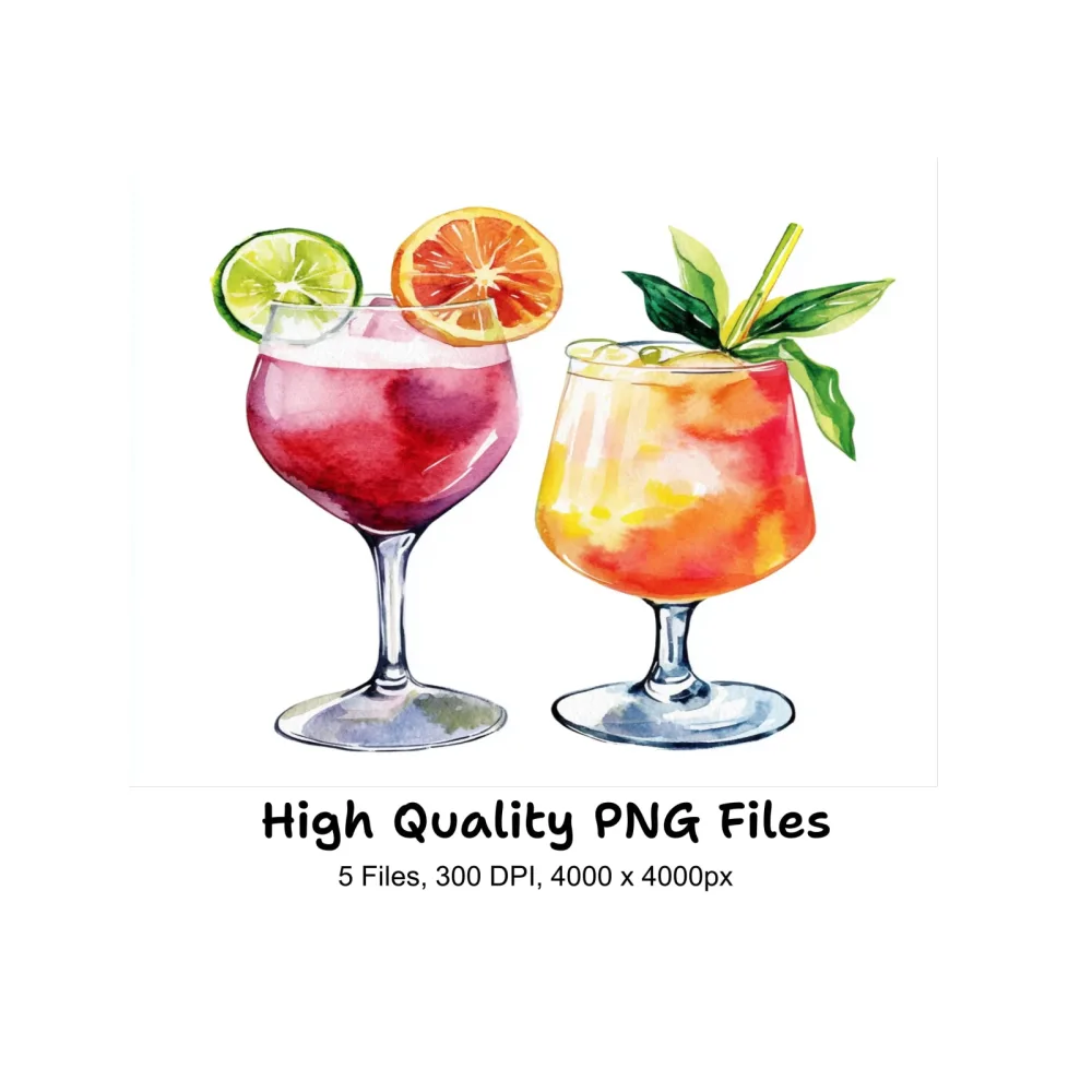 Summer Cocktail Clipart Bundle