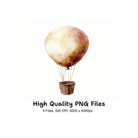 Hot Air Balloon Clipart Bundle