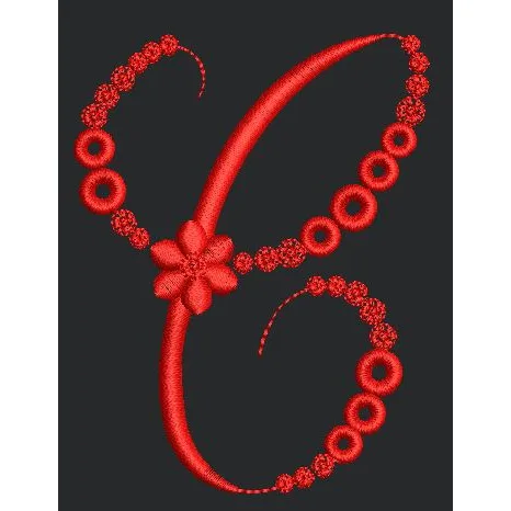 Floral Red Embroidery Design