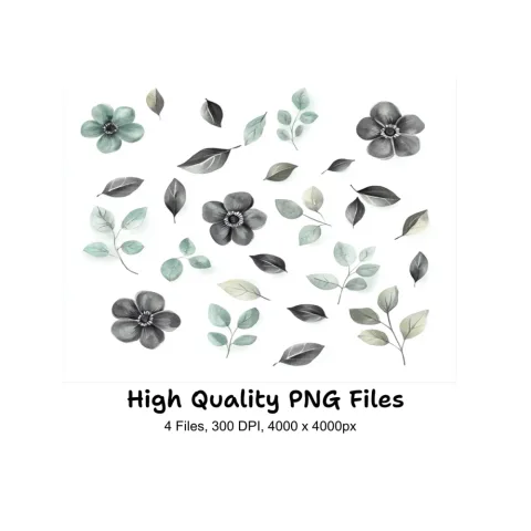 Elegant Floral Leaf Clipart Bundle