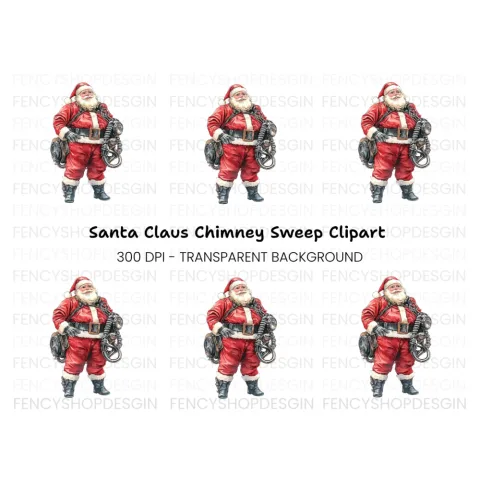 Biker Santa Claus Christmas Clipart Bundle