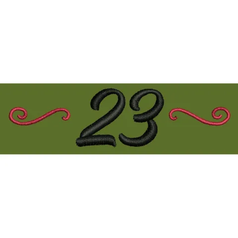 Swirl Framed Numerals Embroidery Design