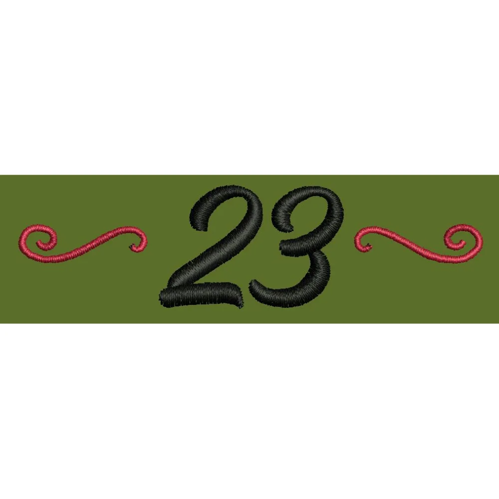 Swirl Framed Numerals Embroidery Design