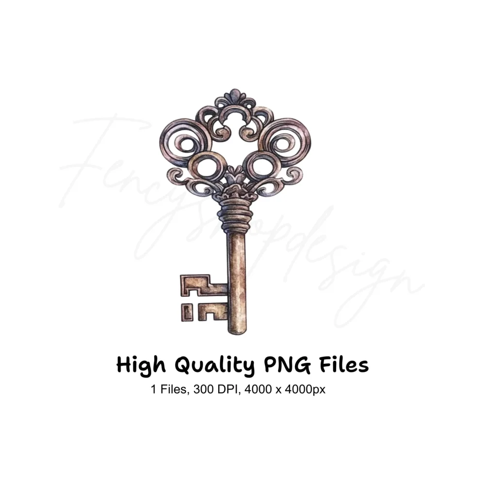 Ornate Antique Key Clipart Bundle