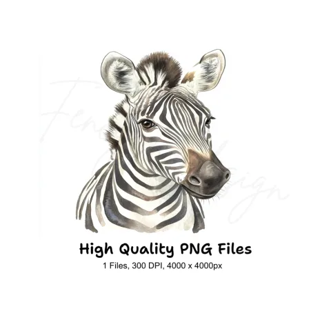 Zebra Head Clipart Bundle