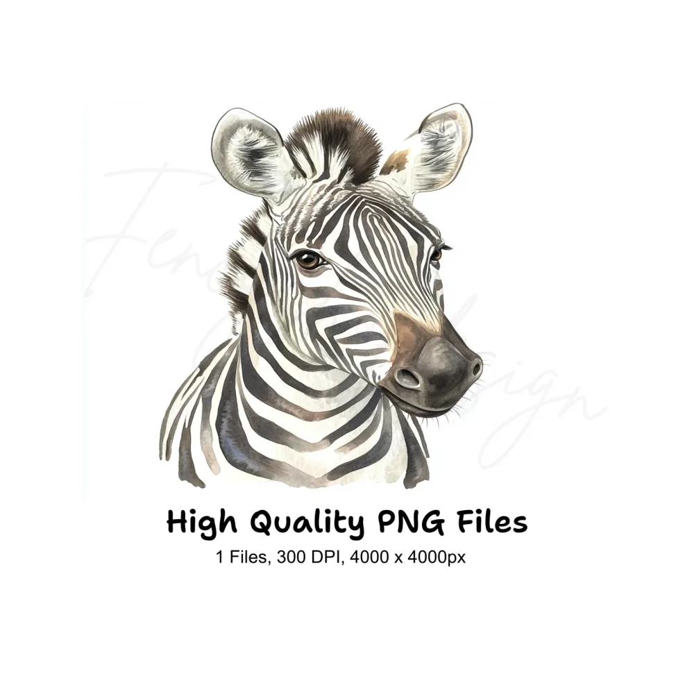 Zebra Head Clipart Bundle