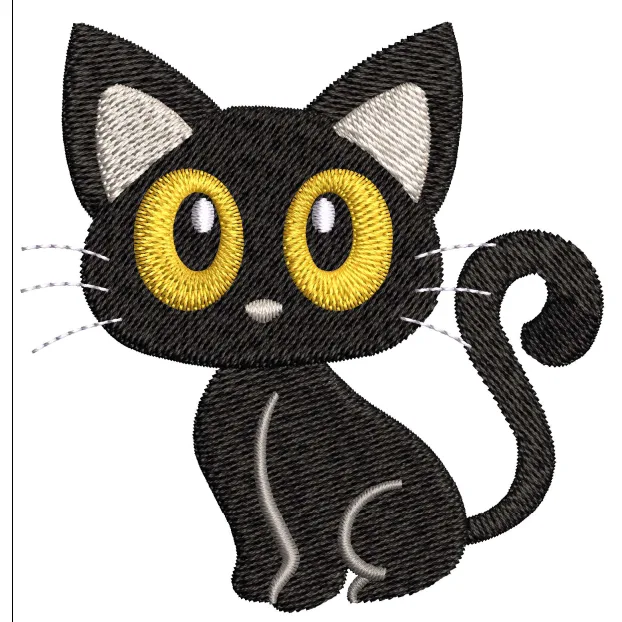 Black Cat Embroidery Design