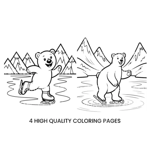 Polar Bear Ice Skating Fun Coloring Books