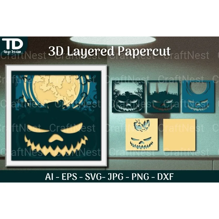 Shadow Helloween Layered Papercut SVG Bundle