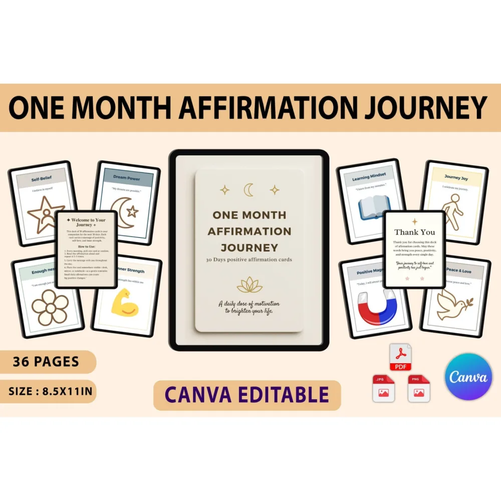 One Month Affirmation Journey Planner
