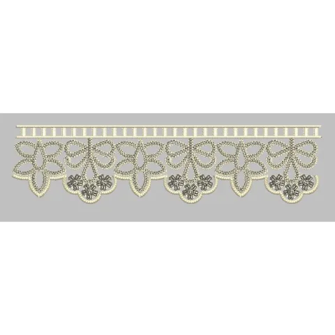 Loop and Petal Scalloped Border Embroidery Design
