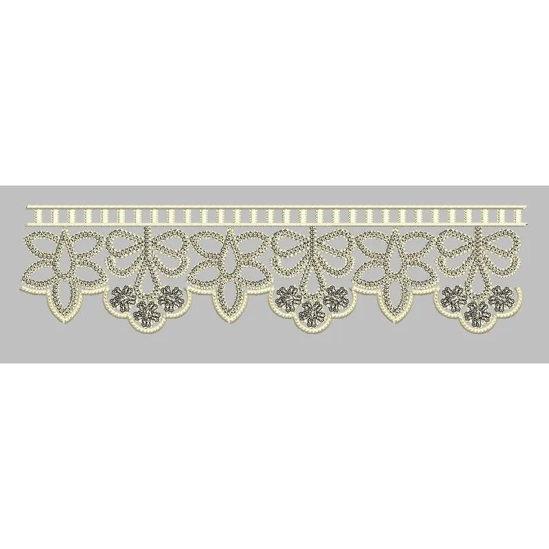 Loop and Petal Scalloped Border Embroidery Design