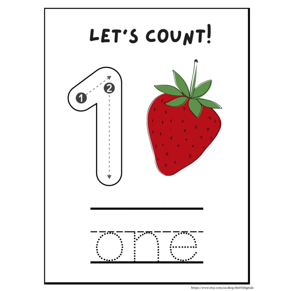 Let’s Count Number Tracing Worksheets