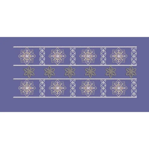 Geometric Mandala Stripe Border Embroidery Design